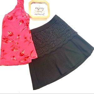 Cabi black skirt with lace detail size 8